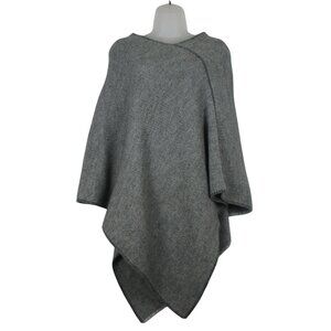 FRATELLI TALLI Knit Poncho Women OS Gray Wool Alpaca Cape Made‎ In Italy Sweater